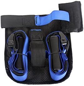 FITMOVEMENT Crossfit Pro Suspension Strap Trainer Blue - with Built-In Door Anchor, Military Body Trainer, FREE Mesh FITLIFE Workout Bag Included