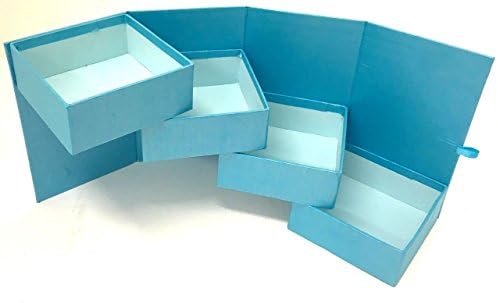 Ameniti, 4 Tier Petite Box Turquoise Empty