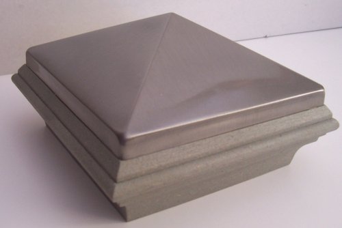 Stainless Pyramid Composite Gray 4 5/8 Decorative Post Cap