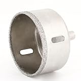uxcell　ガラスホールソー　ガラス用ドリルビット　50mm穴径　全長45mm　シルバートーン　メタル材質