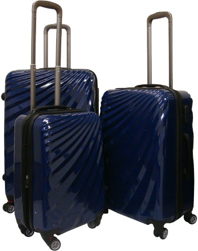 Zota Collection Travel Luggage 3 Pc Set Polycarbonate Hardshell Spinner LHYP-11016Navy