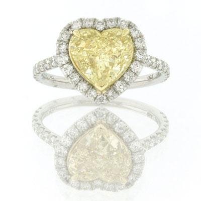 2.75ct Fancy Yellow Heart Shape Diamond Engagement 