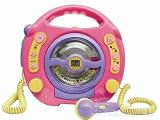 Kinder CD-Player SING-A-LONG mit 2 Mikrofone und LED-Display - Farbe: pink - HSM