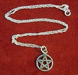 Silver Pentagram 14mm across; on Silver Chain approx 39cms long - from Spiritual Gifts. Usually dispatched within 2 working days.