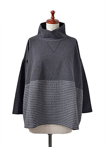 (ボーモント オーガニック)Beaumont ORGANIC オーガニックコットン ジオメトリックパターン切替オフネックプルオーバー cherry-22000