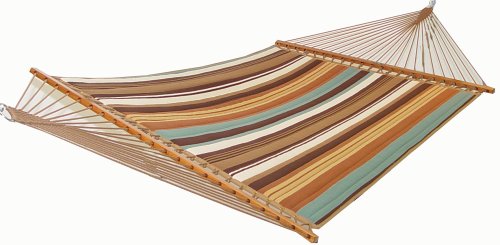 Pawleys Island Hideaway Collection Large Quilted DuraCord Fabric Hammock, Cabin Stripe