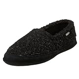 ACORN Men's Tex Moc Slipper,Black Berber,Small (US Men's 7.5M-8.5M)