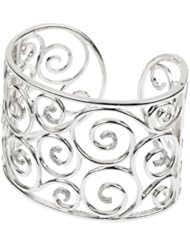 Sterling Silver 3/8 Ct Tw Diamond Cuff Bracelet by US Gems
