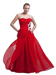 Sexy Strapless Floor Length  Applique Chiffon Sweetheart Prom Dress/Maxi Dress  With Ruffles