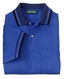NEW Outer Banks - Pique Knit Sport Shirt with Pocket and Jacquard Knit Trim BrtRyl/Black-XL