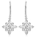 10k White, Yellow, or Rose Gold Floral Design Diamond Dangle Earrings (1/20 cttw, I-J Color, I3 Clarity)