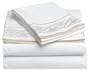Touch of Paradise Renaissance 300-Thread-Count 100% Cotton Sateen California King Sheet Set with Embroidery, White