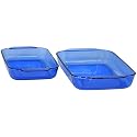Pyrex Bakeware 2-Piece Rectangular Baking Dish Set, Cobalt