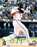 Signed Heyward, Jason (Atlanta Braves) JASON HEYWARD AUTOGRAPHED ATLANTA BRAVES 8X10 PHOTO - HOT PLAYER!!! GET JASON'S ITEMS WHILE THEY ARE STILL AFFORDABLE - COA and Hologram from Major League Baseball (MLB), verified online. - 8x10 Photo - Autographed in Blue Sharpie - Playing the Chicago Cubs at Home in the image Photo