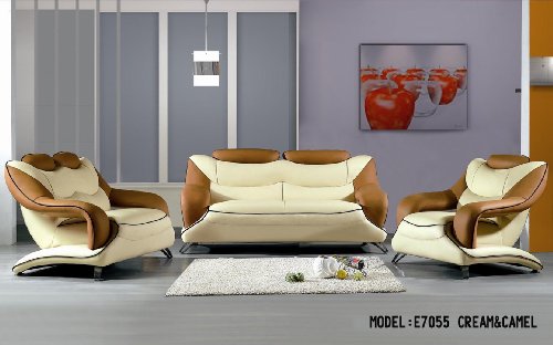 3 pcs Italian Leather Sofa Set, Item#7055