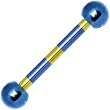 Blue Yellow Striped Titanium Barbell Eyebrow Ring