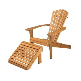 Click here to buy Tensen PS03C-1 Balau Wood Adirondack Chair with Ottoman.
