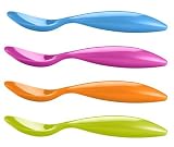 Zak Designs Gemini Assorted Brights 6-Inch Melamine Ice-Cream Spoons, Set of 4