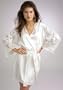 Oscar de la Renta Vintage Lace Charmeuse Wrap Loungewear