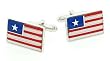 JJ Weston silver plated one star American Flag cufflinks with presentation box. Made in the USA