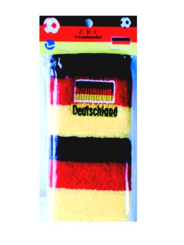 Schweißbänder, Schweißband, mit Deutschlanddruck, EM 2012, gelb, rot, schwarz, 1 Packung=2 Stück, Fanartikel