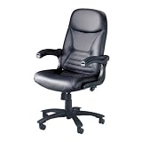 Tiffany Industries 6446AGBLT Big  Tall Executive Chair With Upholstered Arms, Black Leather