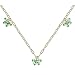 Jewelry : 18Kt Gold over Sterling Silver Paperclip Chain with Peridot Glass Bead Cluster Anklet 9in