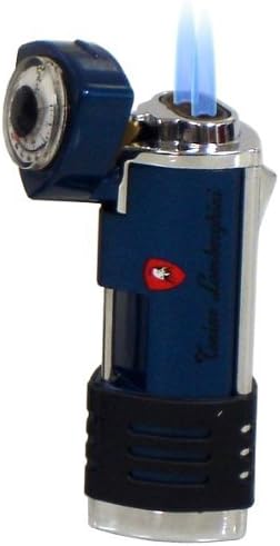 Lamborghini Double Torch Lighter Blue and Stainless