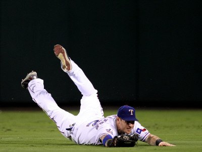 San Francisco Giants v Texas Rangers, Game 4: Josh Hamilton Photographic Poster Print by Christian Petersen, 18x24