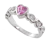 Sterling Silver Heart Ring with CZ Accent