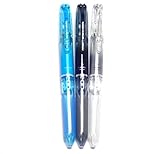 Pilot Hi-Tec-C Coleto 5 Color Multi Pen Body Component - Clear Black, Clear Blue, Non Color Silver (Set of 3 Color) [Komainu-Dou Original Package] by Pilot [並行輸入品]