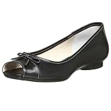  : Clarks Women's Bluebird Peep Toe Ballet Flat,Black Leather,6.5 M