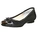 Clarks Women's Bluebird Peep Toe Ballet Flat,Black Leather,8 M