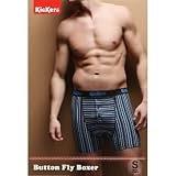 Boxer 'Kickers' en coton pour hommes, avec braguette ouverte boutonnée, cadeau idéal (en boîte)