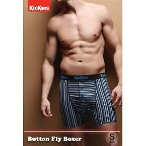 Mens Kickers Cotton Button Fly Boxer, Ideal Gift (Boxed)
