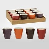 REVIMPORT - Gobelets à café grès BOHEME x 12 en 4 couleurs *