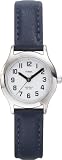 Timex 79061 Kid's Round Silver-Tone Analog Watch with Genuine Leather Band
