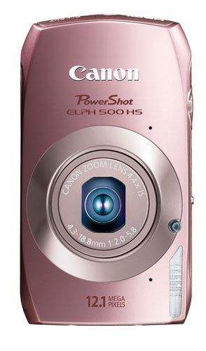 Canon PowerShot ELPH 500 HS 12.1 MP CMOS Digital Camera with Full HD Video and Ultra Wide Angle Lens (Pink)