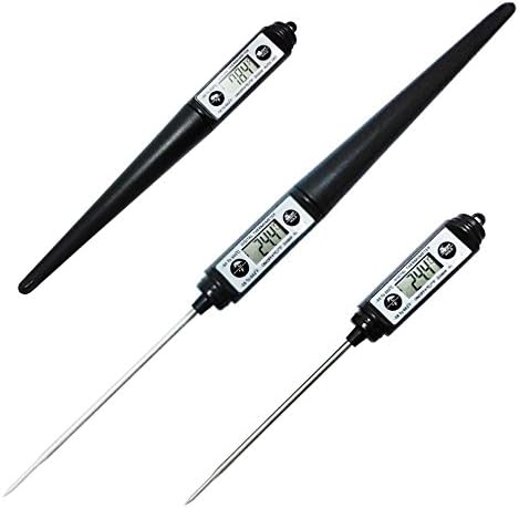 Digital Pocket Cooking Thermometer With a Protective Cap Stainless Thermometer for Food High accuracy ( -58 ° F- + 662 ° F 8inch black)