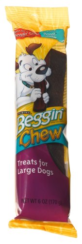 Beggin' Chew Dog Snacks for Large Dogs, 6-Ounce Bags (Pack of 8)