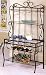Kitchen & Housewares : Wrought Metal Bakers Rack With Wine Rack