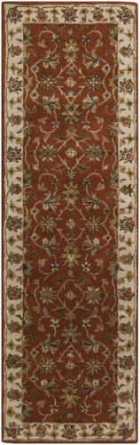 2.5' x 8' Rio Bravo Maroon, Red and Brown Hand Tufted Wool Area Throw Rug Runner