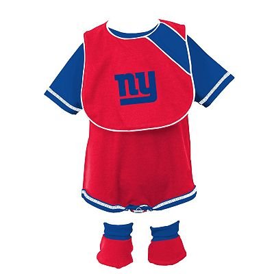Reebok New York Giants Newborn Creeper, Bib and Bootie Set 6-9 Months