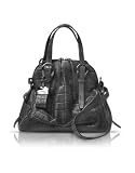 Francesco Biasia Jealousy - Croco Stamped Leather Bowler Bag Black