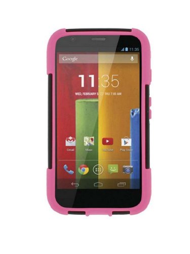 MPERO IMPACT X Series Kickstand Case for Motorola Moto G - Black / Hot Pink