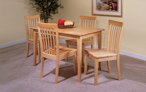 5 PC. Set Natural Solid Pine Wood Dining Room Kitchen Table and 4 Chairs