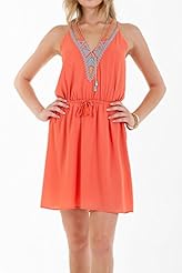 Elasticized   Waistline Embroidered  Dress