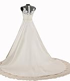 Zlass Drain Back Applique Princess Wedding Dress (6, Ivory)