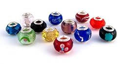Pandora Style Twelve (12) Piece Charm Bead Set (Z196) Murano Style, Lampwork Style and Faceted Glass - Fits Pandora, Troll, Biagi and Charmilia - Exact Assortment