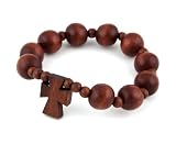 Stretchable Organic Wooden Bead Bracelet with Cross Pendant Design - Black - Cross Height : 19mm,Width:14mm,Thickness:4.75mm-Bead Diameter (Big/Small): 12mm/5mm - Length : One size fits all Stretchable Organic Wooden Bead Bracelet with Cross Pendant Design - Black - Cross Height : 19mm,Width:14mm,Thickness:4.75mm-Bead Diameter (Big/Small): 12mm/5mm - Length : One size fits all